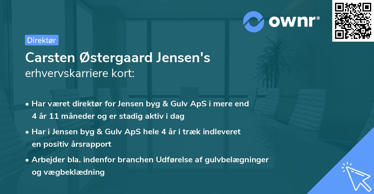 Carsten Østergaard Jensen's erhvervskarriere kort