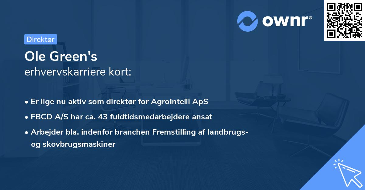 Ole Green's erhvervskarriere kort