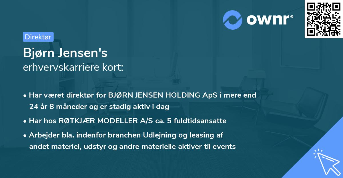 Bjørn Jensen's erhvervskarriere kort