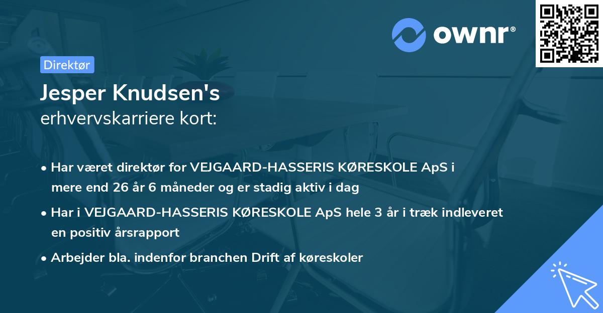 Jesper Knudsen's erhvervskarriere kort