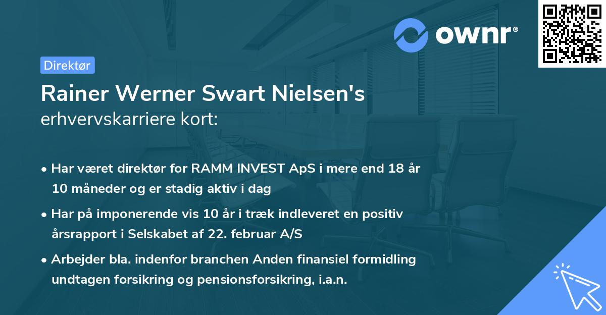 Rainer Werner Swart Nielsen's erhvervskarriere kort