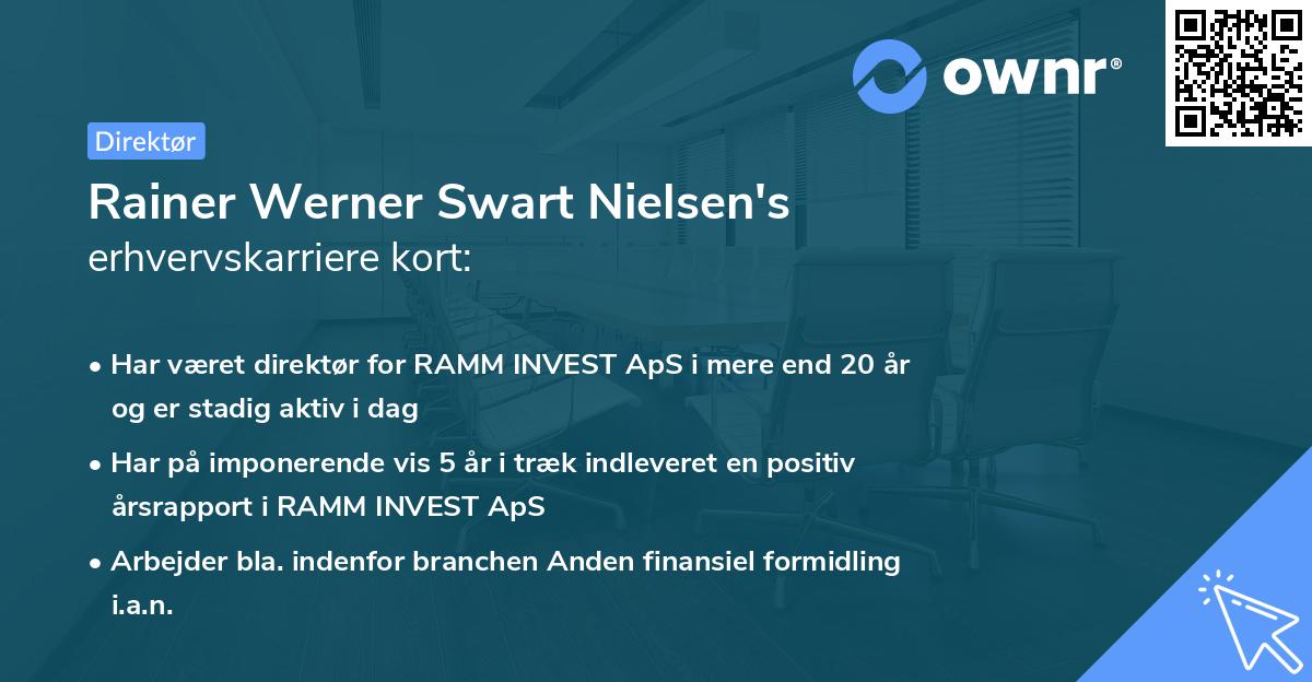 Rainer Werner Swart Nielsen's erhvervskarriere kort
