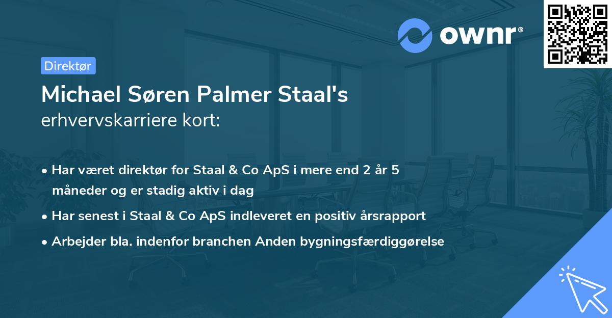 Michael Søren Palmer Staal's erhvervskarriere kort