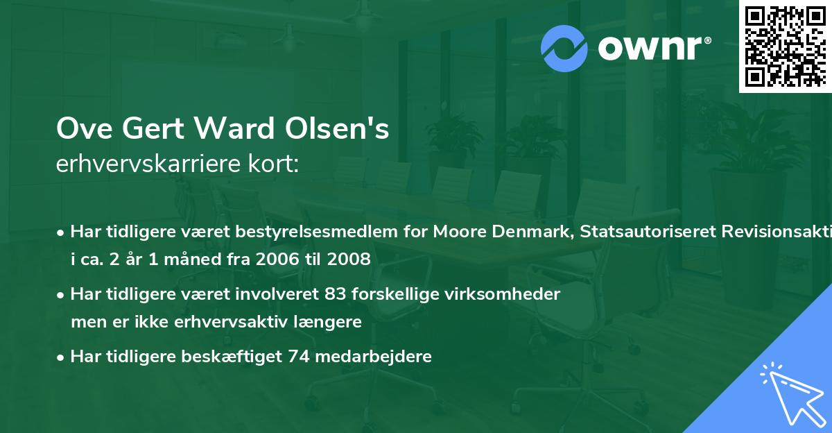 Ove Gert Ward Olsen's erhvervskarriere kort