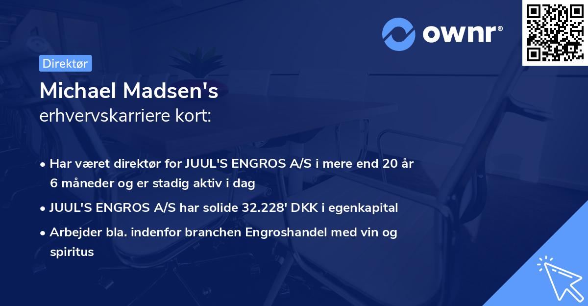 Michael Madsen's erhvervskarriere kort