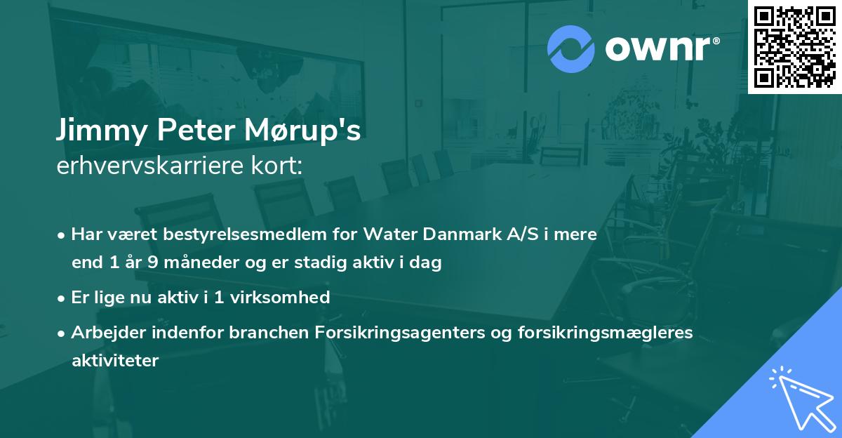 Jimmy Peter Mørup's erhvervskarriere kort