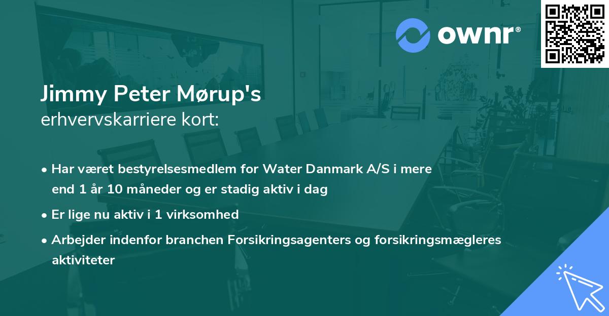 Jimmy Peter Mørup's erhvervskarriere kort