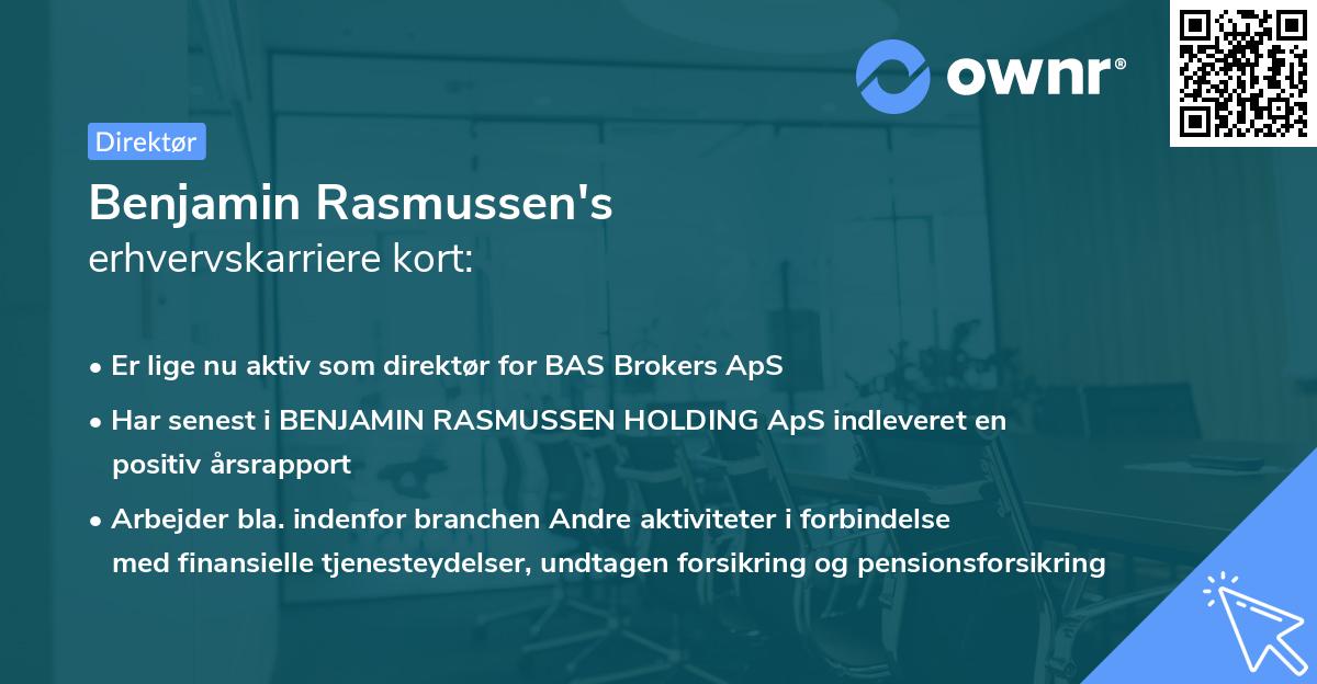 Benjamin Rasmussen's erhvervskarriere kort