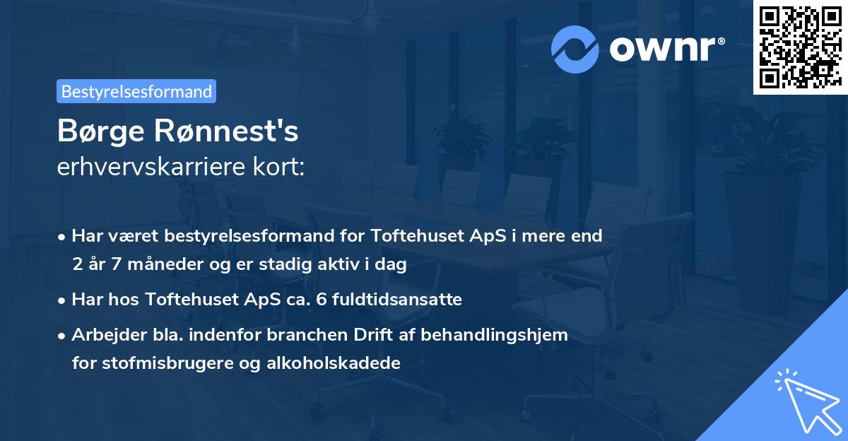 Børge Rønnest's erhvervskarriere kort