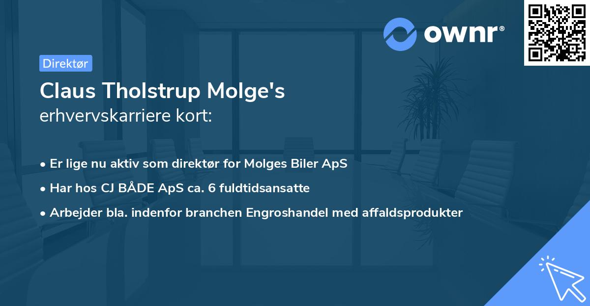 Claus Tholstrup Molge's erhvervskarriere kort