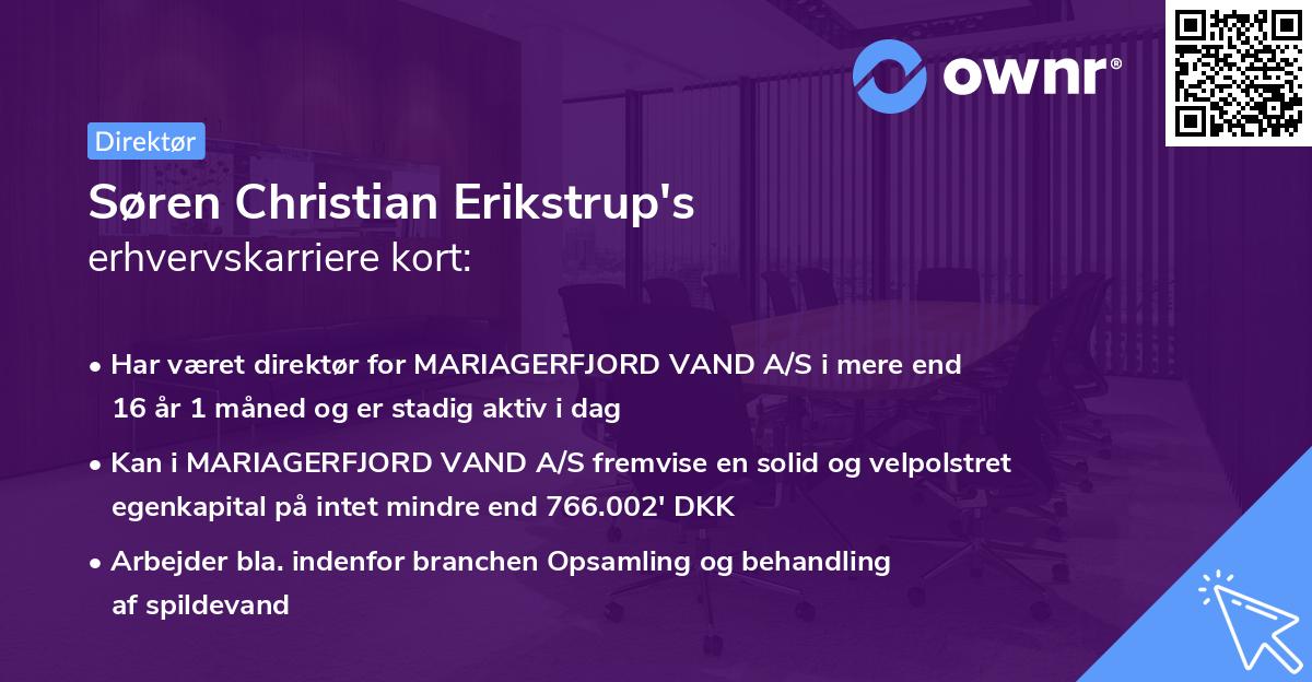Søren Christian Erikstrup's erhvervskarriere kort