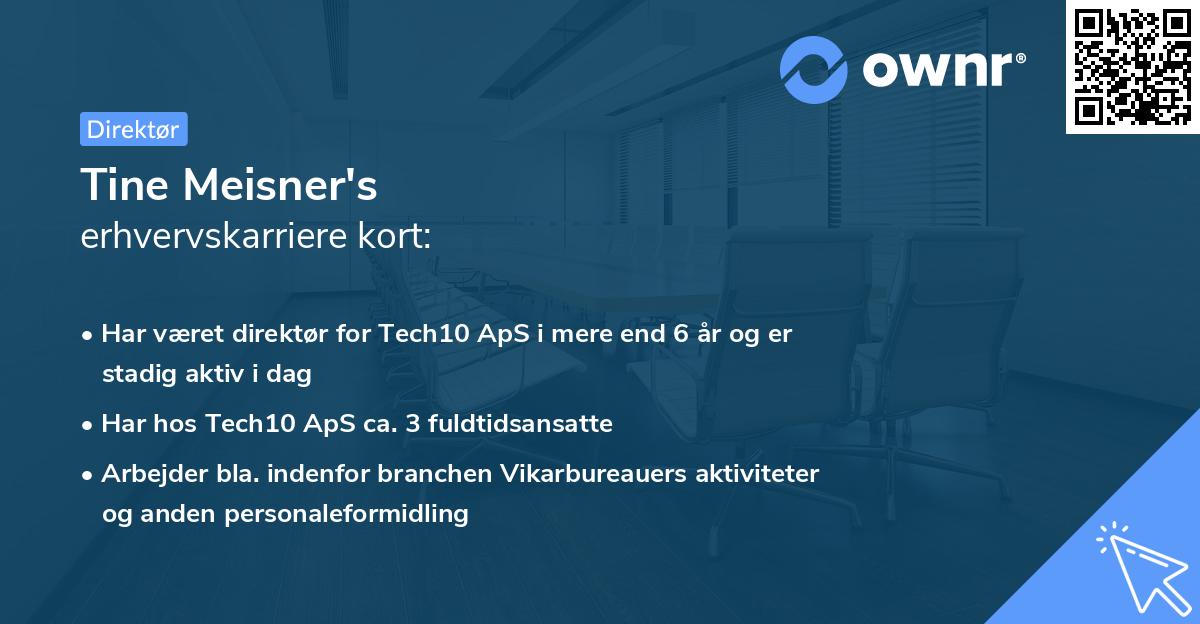 Tine Meisner's erhvervskarriere kort