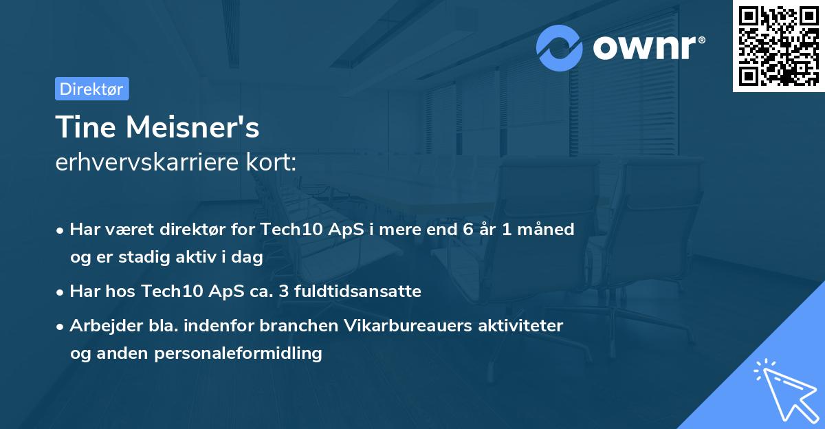 Tine Meisner's erhvervskarriere kort