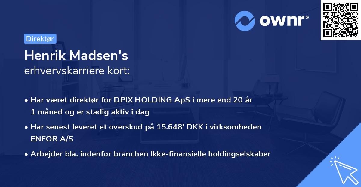 Henrik Madsen's erhvervskarriere kort