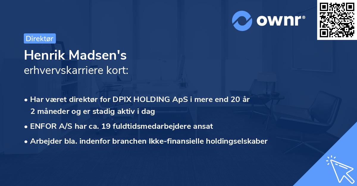 Henrik Madsen's erhvervskarriere kort