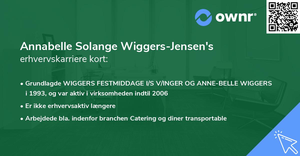 Annabelle Solange Wiggers-Jensen's erhvervskarriere kort