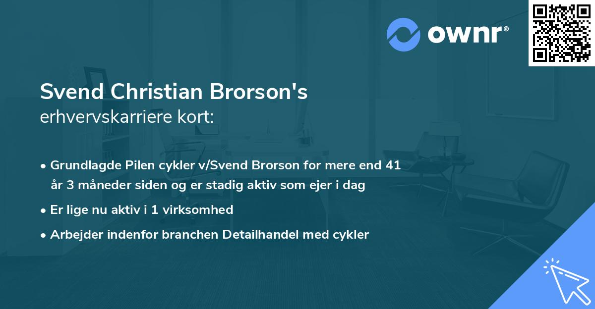 Svend Christian Brorson's erhvervskarriere kort