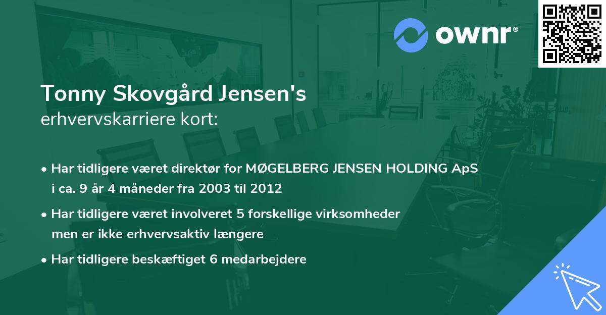 Tonny Skovgård Jensen's erhvervskarriere kort