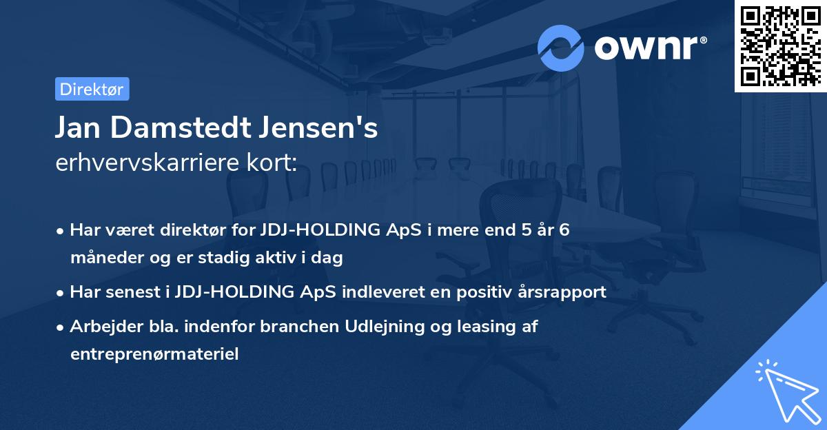 Jan Damstedt Jensen's erhvervskarriere kort