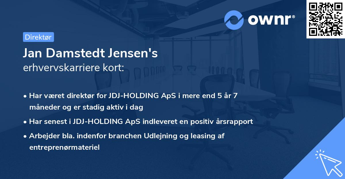 Jan Damstedt Jensen's erhvervskarriere kort