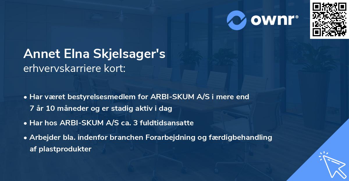 Annet Elna Skjelsager's erhvervskarriere kort