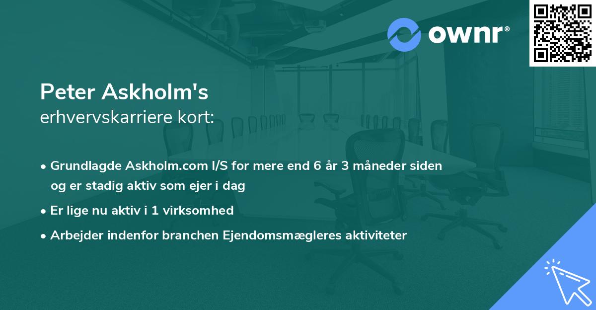 Peter Askholm's erhvervskarriere kort