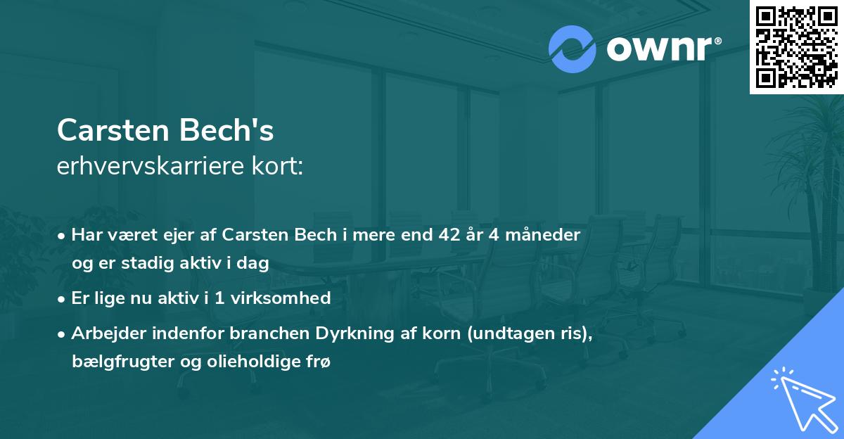 Carsten Bech's erhvervskarriere kort