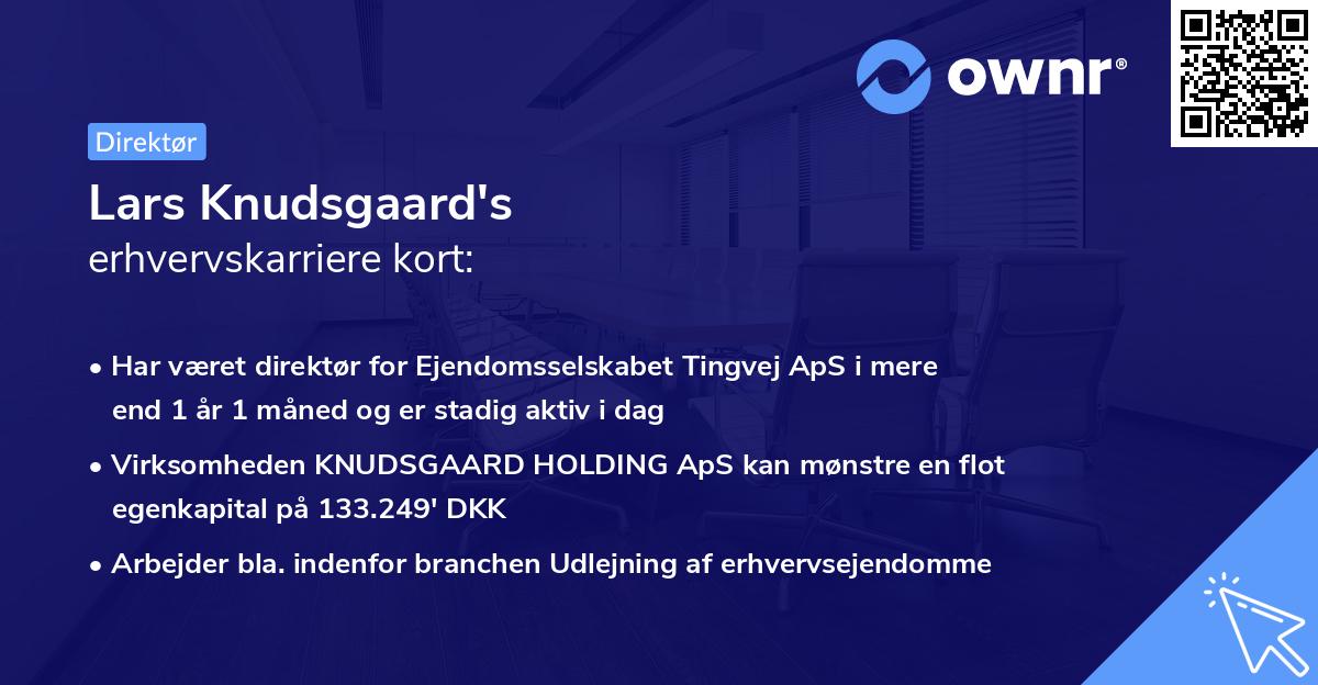 Lars Knudsgaard's erhvervskarriere kort