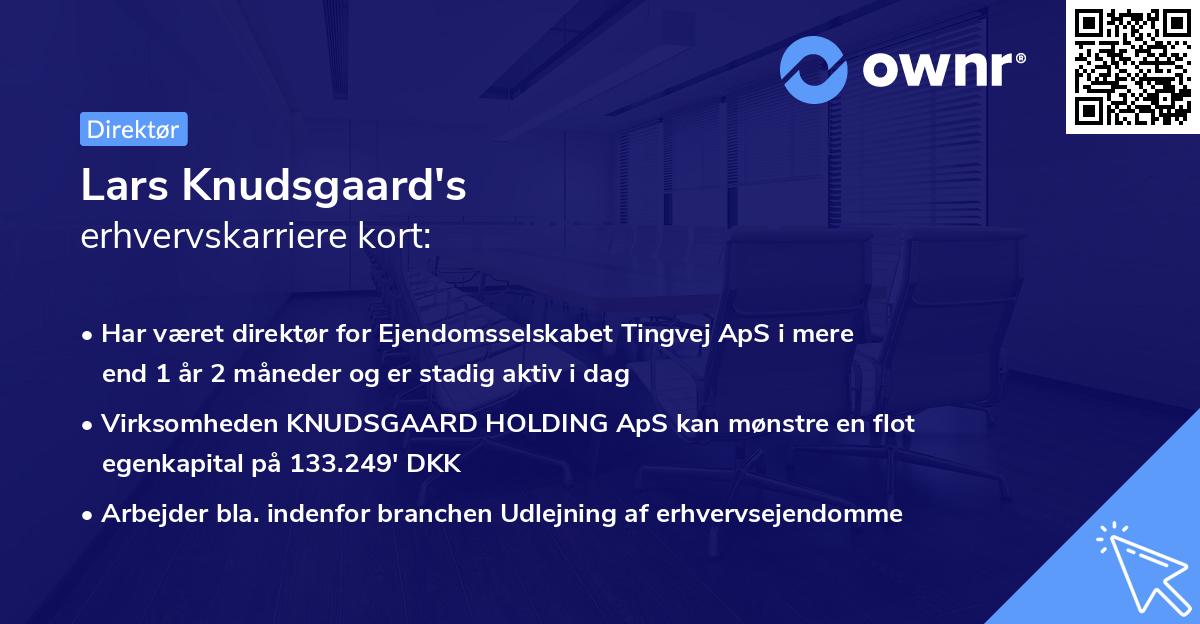 Lars Knudsgaard's erhvervskarriere kort