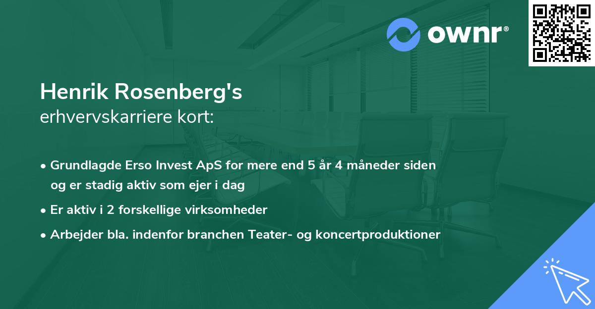 Henrik Rosenberg's erhvervskarriere kort