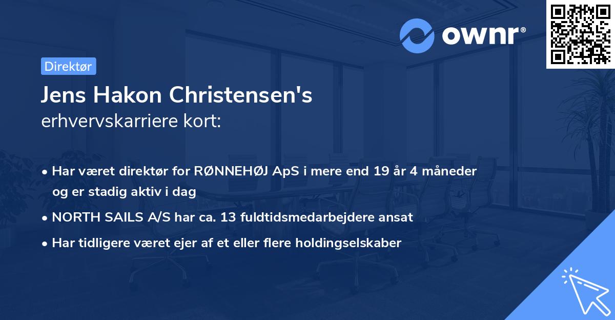 Jens Hakon Christensen's erhvervskarriere kort