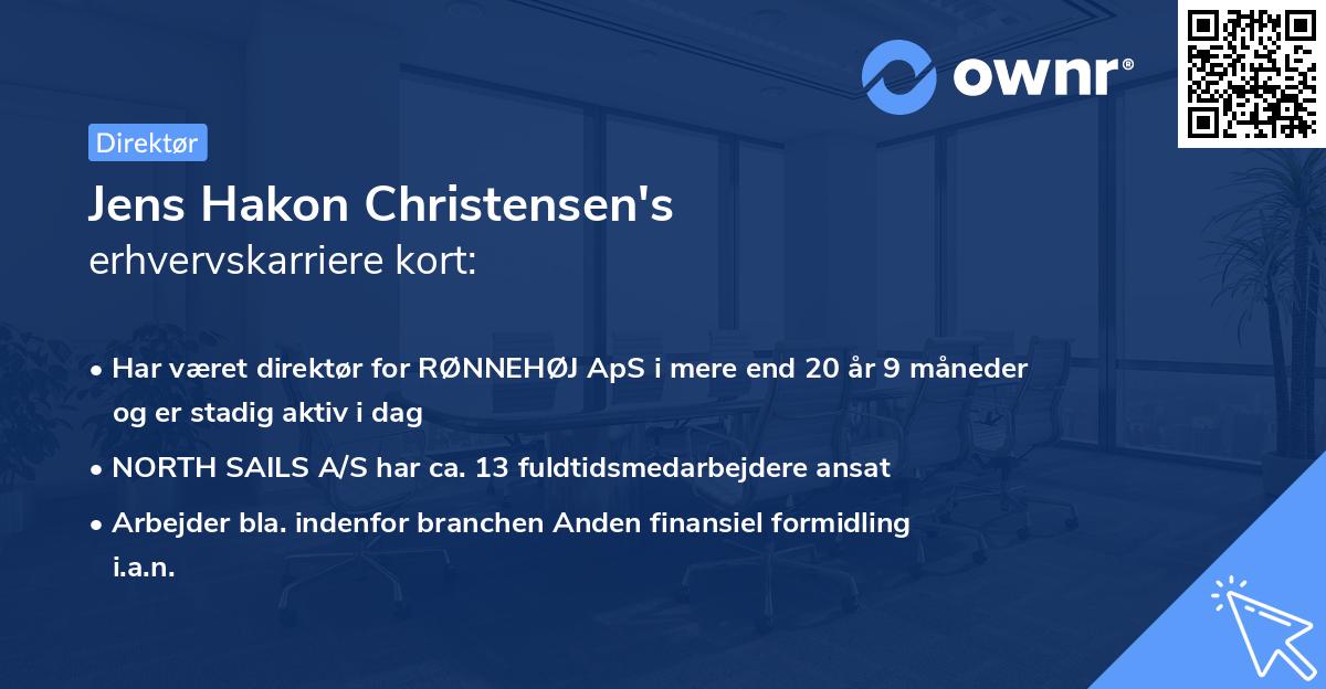 Jens Hakon Christensen's erhvervskarriere kort