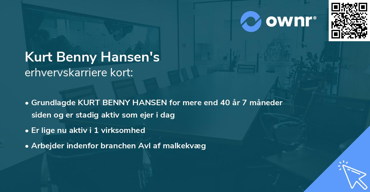 Kurt Benny Hansen's erhvervskarriere kort
