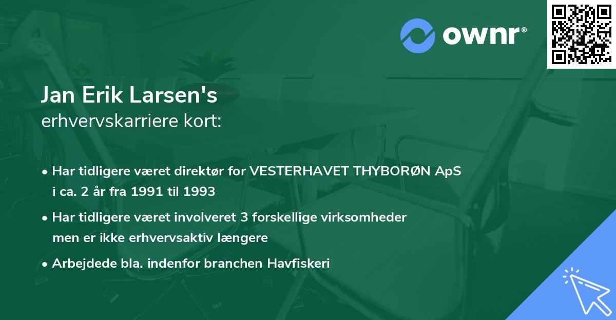 Jan Erik Larsen's erhvervskarriere kort