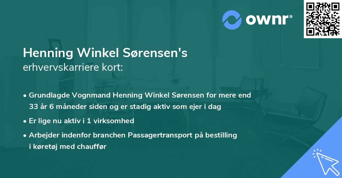 Henning Winkel Sørensen's erhvervskarriere kort