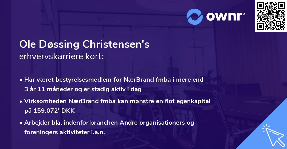 Ole Døssing Christensen's erhvervskarriere kort