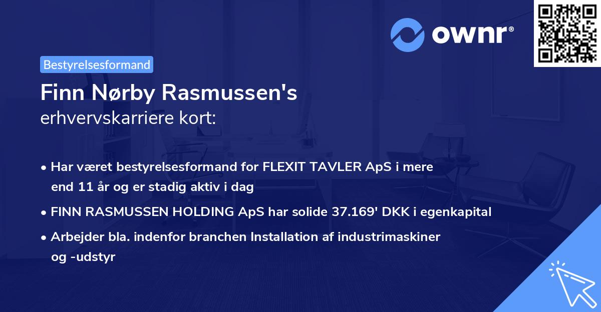 Finn Nørby Rasmussen's erhvervskarriere kort