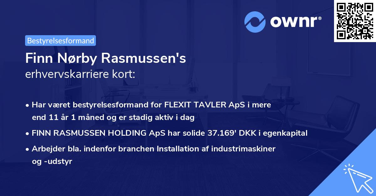 Finn Nørby Rasmussen's erhvervskarriere kort