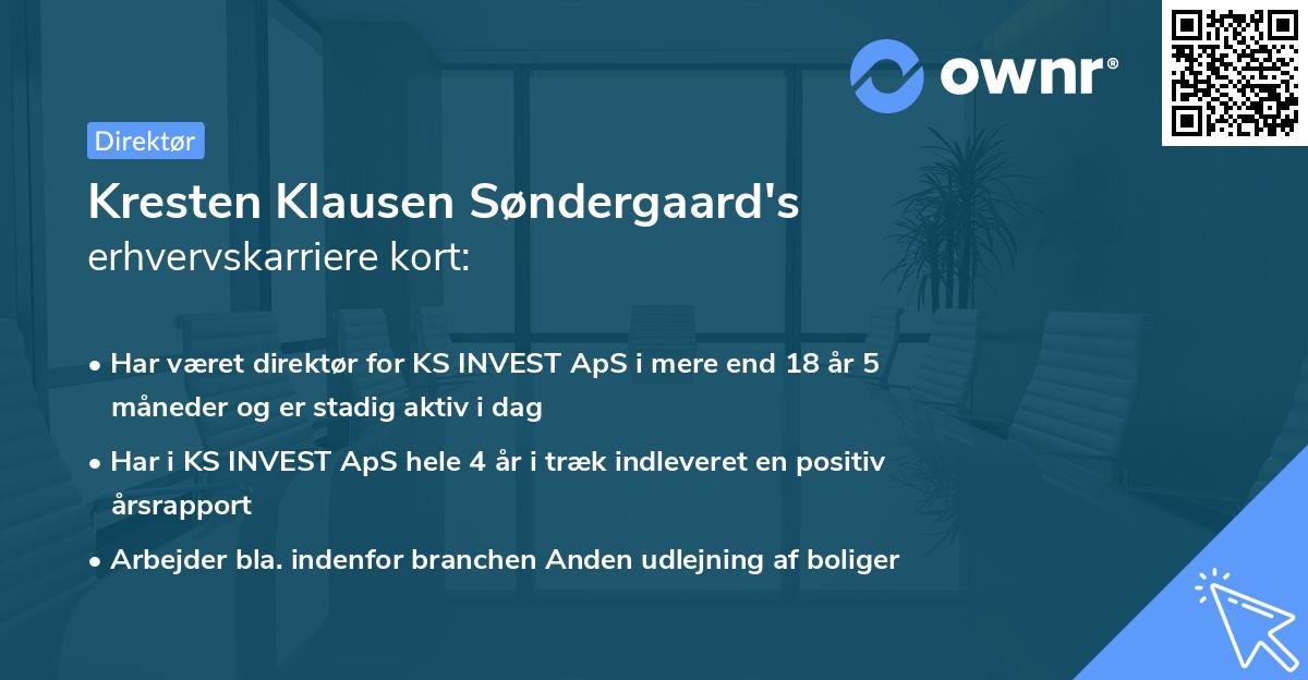 Kresten Klausen Søndergaard's erhvervskarriere kort