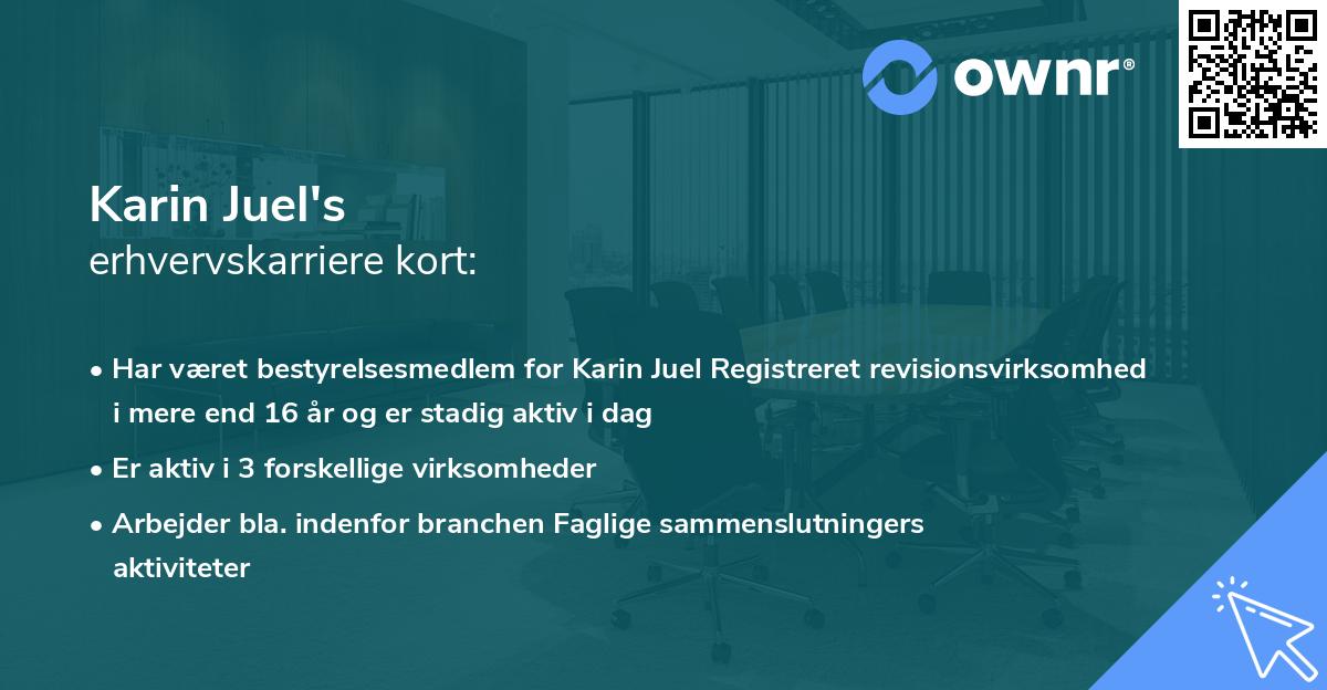 Karin Juel's erhvervskarriere kort