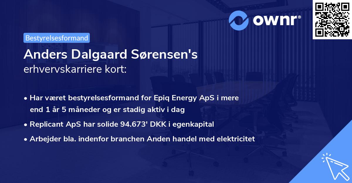 Anders Dalgaard Sørensen's erhvervskarriere kort