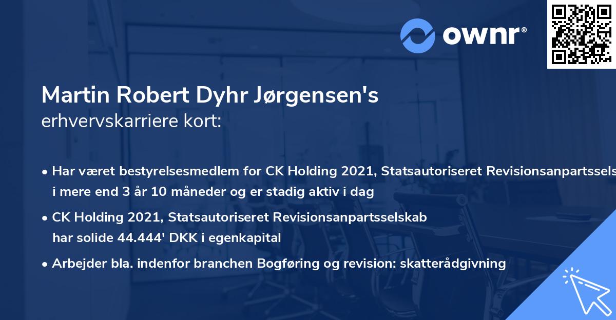 Martin Robert Dyhr Jørgensen's erhvervskarriere kort