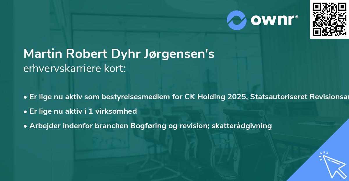 Martin Robert Dyhr Jørgensen's erhvervskarriere kort