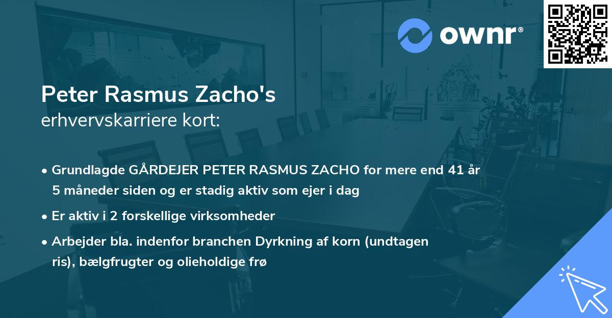 Peter Rasmus Zacho's erhvervskarriere kort