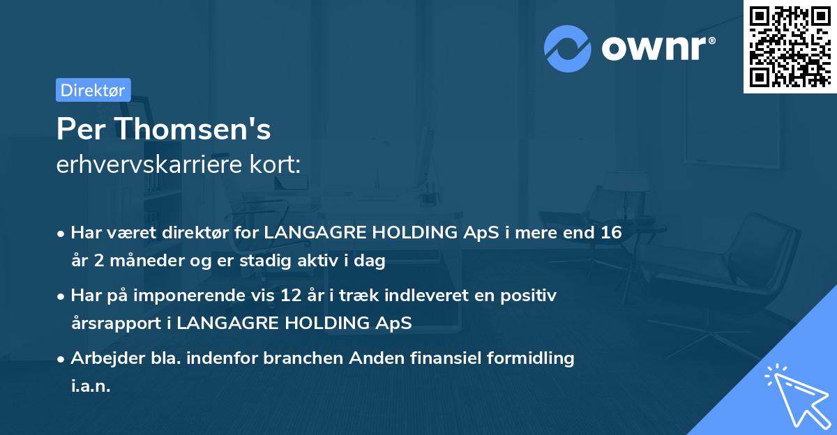 Per Thomsen's erhvervskarriere kort
