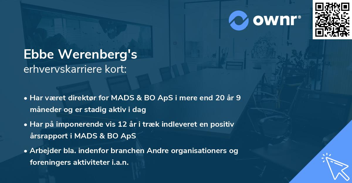 Ebbe Werenberg's erhvervskarriere kort