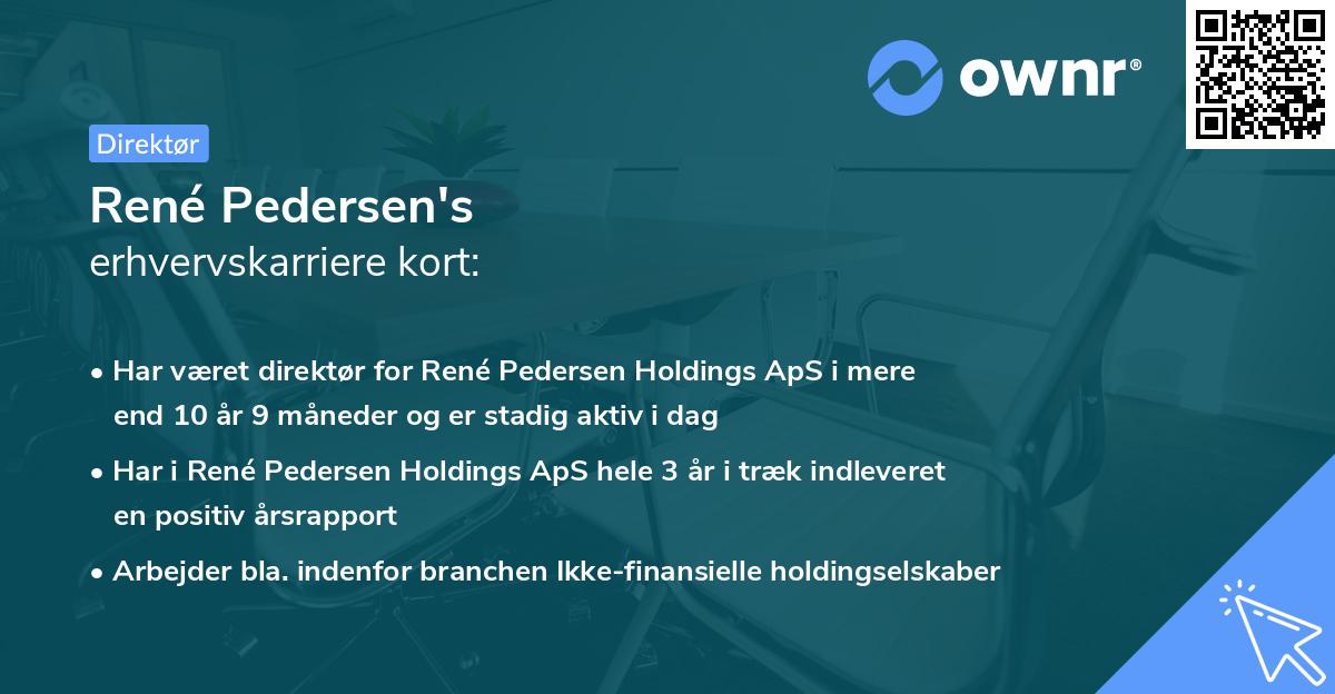 René Pedersen's erhvervskarriere kort