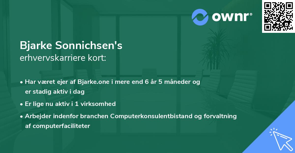 Bjarke Sonnichsen's erhvervskarriere kort