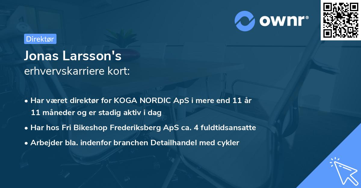 Jonas Larsson's erhvervskarriere kort