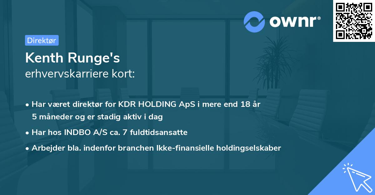 Kenth Runge's erhvervskarriere kort